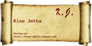 Kiss Jetta névjegykártya